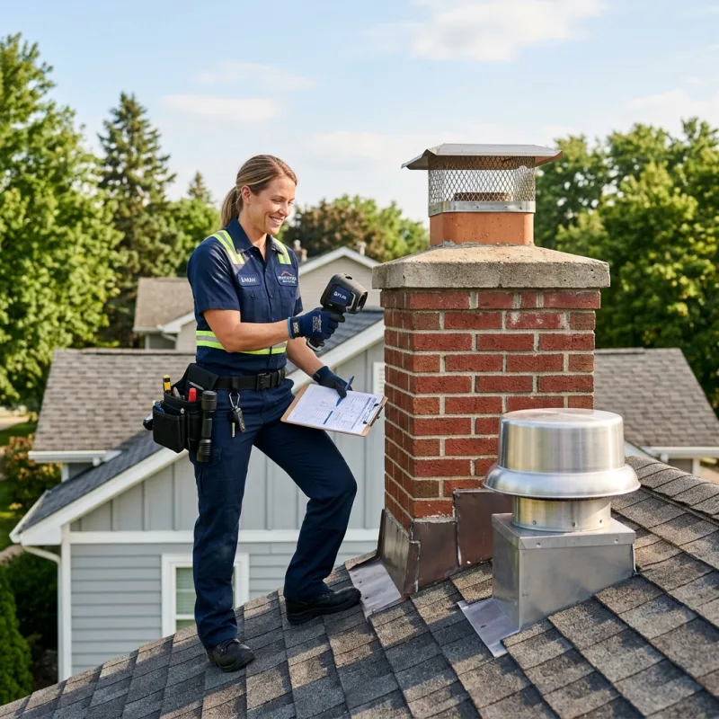 Technician inspecting a Strathmore roof cavity and ductwork for a dead bird
